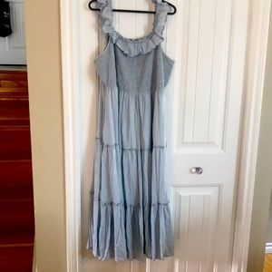 Old Navy XL Ruffled Smocked Striped Sleeveless Maxi Dress